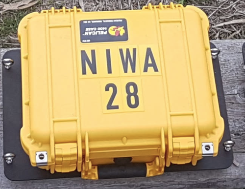 An ice-surface box, a Pelican case on a base plate.