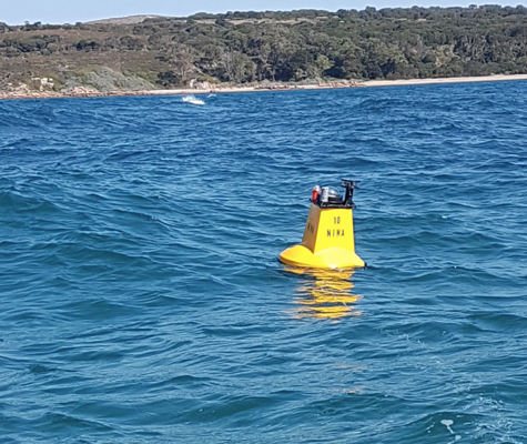 A floating hull in open water.