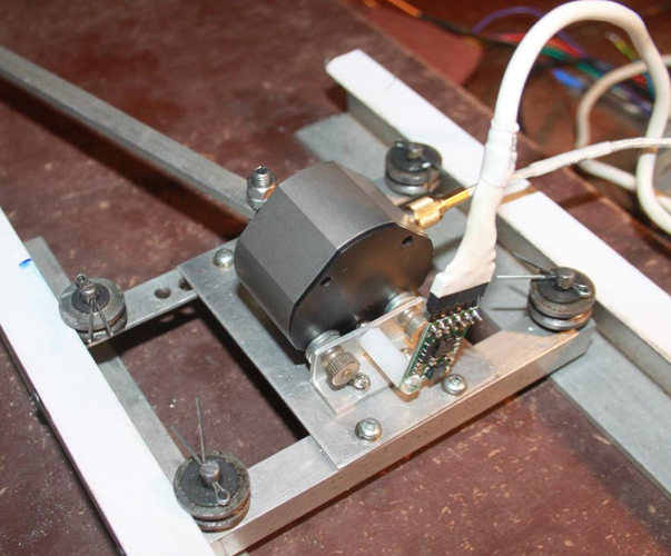 The test rig subjects the sensor to a known motion to check the processing from sensor readings through to wave results.